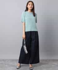 FKFAD30120 MK MICHEL KLEIN(MK ミッシェルクラン) 半袖シャギーニット/洗える ベージュ