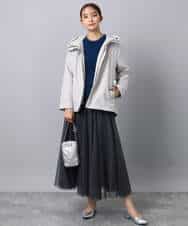 FKFAD30120 MK MICHEL KLEIN(MK ミッシェルクラン) 半袖シャギーニット/洗える ベージュ