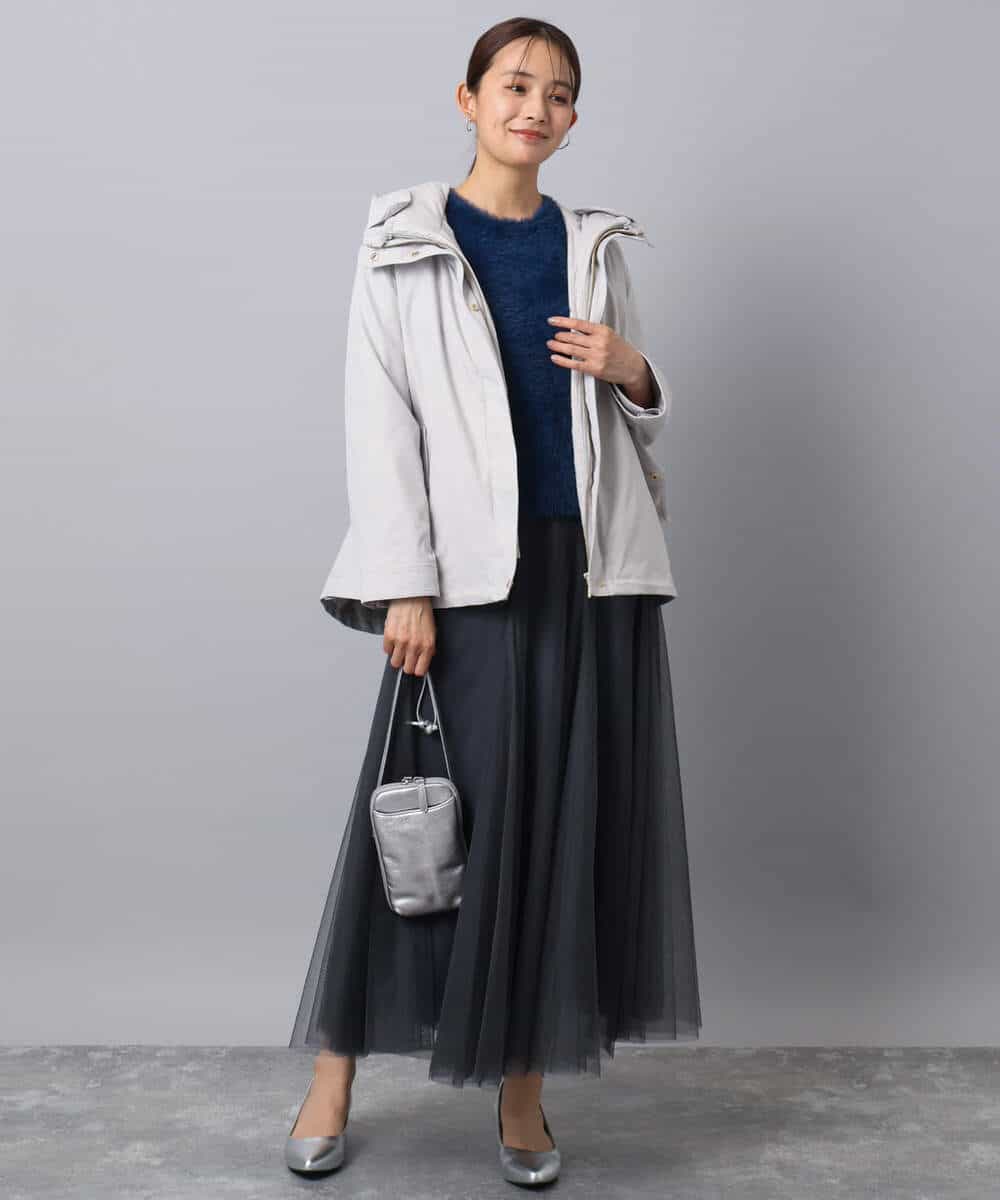 FKFAD30120 MK MICHEL KLEIN(MK ミッシェルクラン) 半袖シャギーニット/洗える ベージュ