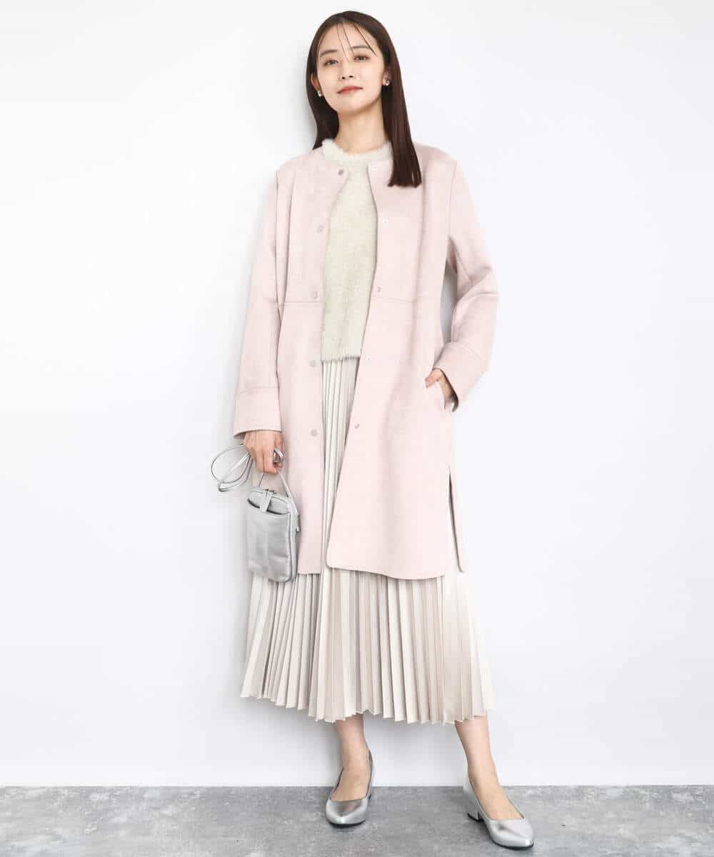 FKFAD30120 MK MICHEL KLEIN(MK ミッシェルクラン) 半袖シャギーニット/洗える ベージュ