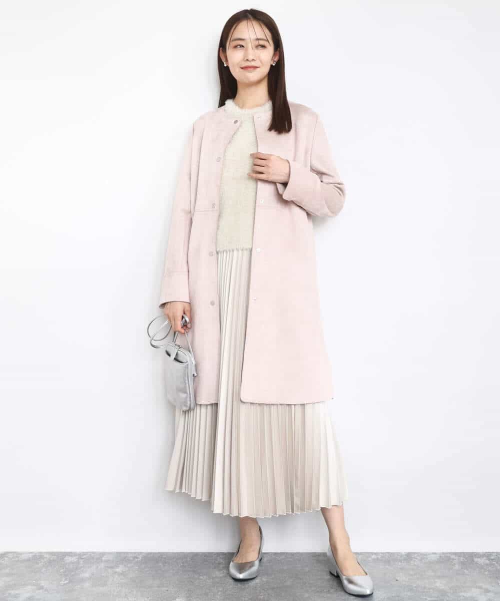 FKFAD30120 MK MICHEL KLEIN(MK ミッシェルクラン) 半袖シャギーニット/洗える ベージュ