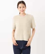 FKFAD30120 MK MICHEL KLEIN(MK ミッシェルクラン) 半袖シャギーニット/洗える ベージュ