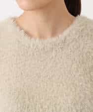 FKFAD30120 MK MICHEL KLEIN(MK ミッシェルクラン) 半袖シャギーニット/洗える ベージュ