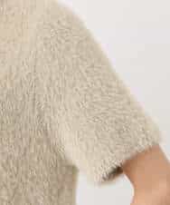 FKFAD30120 MK MICHEL KLEIN(MK ミッシェルクラン) 半袖シャギーニット/洗える ベージュ