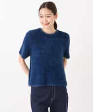FKFAD30120 MK MICHEL KLEIN(MK ミッシェルクラン) 半袖シャギーニット/洗える ベージュ