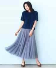 FKFAD30120 MK MICHEL KLEIN(MK ミッシェルクラン) 半袖シャギーニット/洗える ベージュ