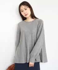 FKFAD40150 MK MICHEL KLEIN(MK ミッシェルクラン) フレアーシルエットチュニックニット/洗える ライトブルー