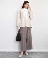 FKFAD40150 MK MICHEL KLEIN(MK ミッシェルクラン) フレアーシルエットチュニックニット/洗える ライトブルー