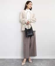 FKFAD40150 MK MICHEL KLEIN(MK ミッシェルクラン) フレアーシルエットチュニックニット/洗える ライトブルー