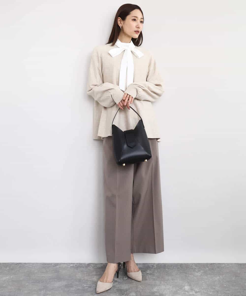FKFAD40150 MK MICHEL KLEIN(MK ミッシェルクラン) フレアーシルエットチュニックニット/洗える ライトブルー