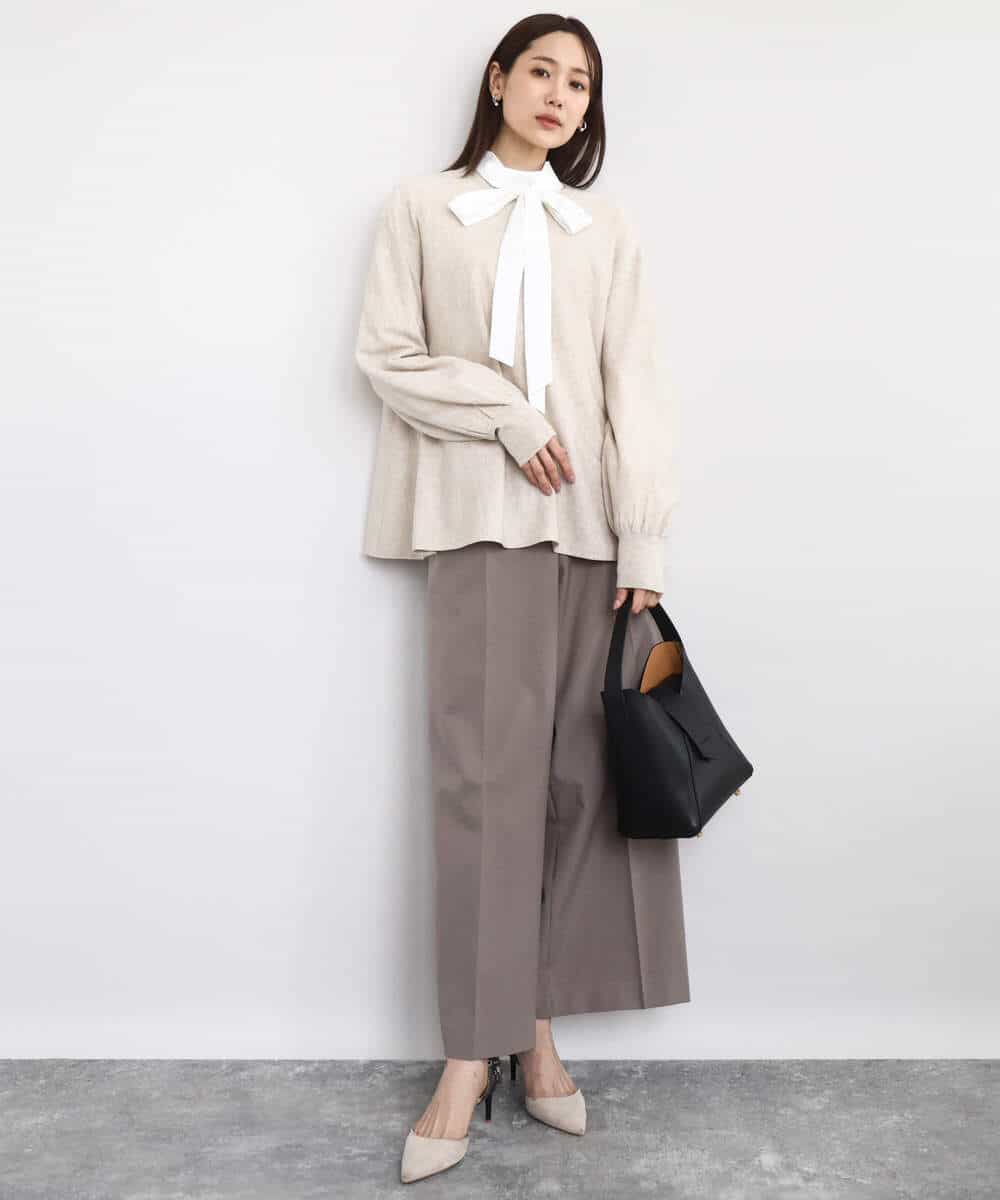 FKFAD40150 MK MICHEL KLEIN(MK ミッシェルクラン) フレアーシルエットチュニックニット/洗える ライトブルー
