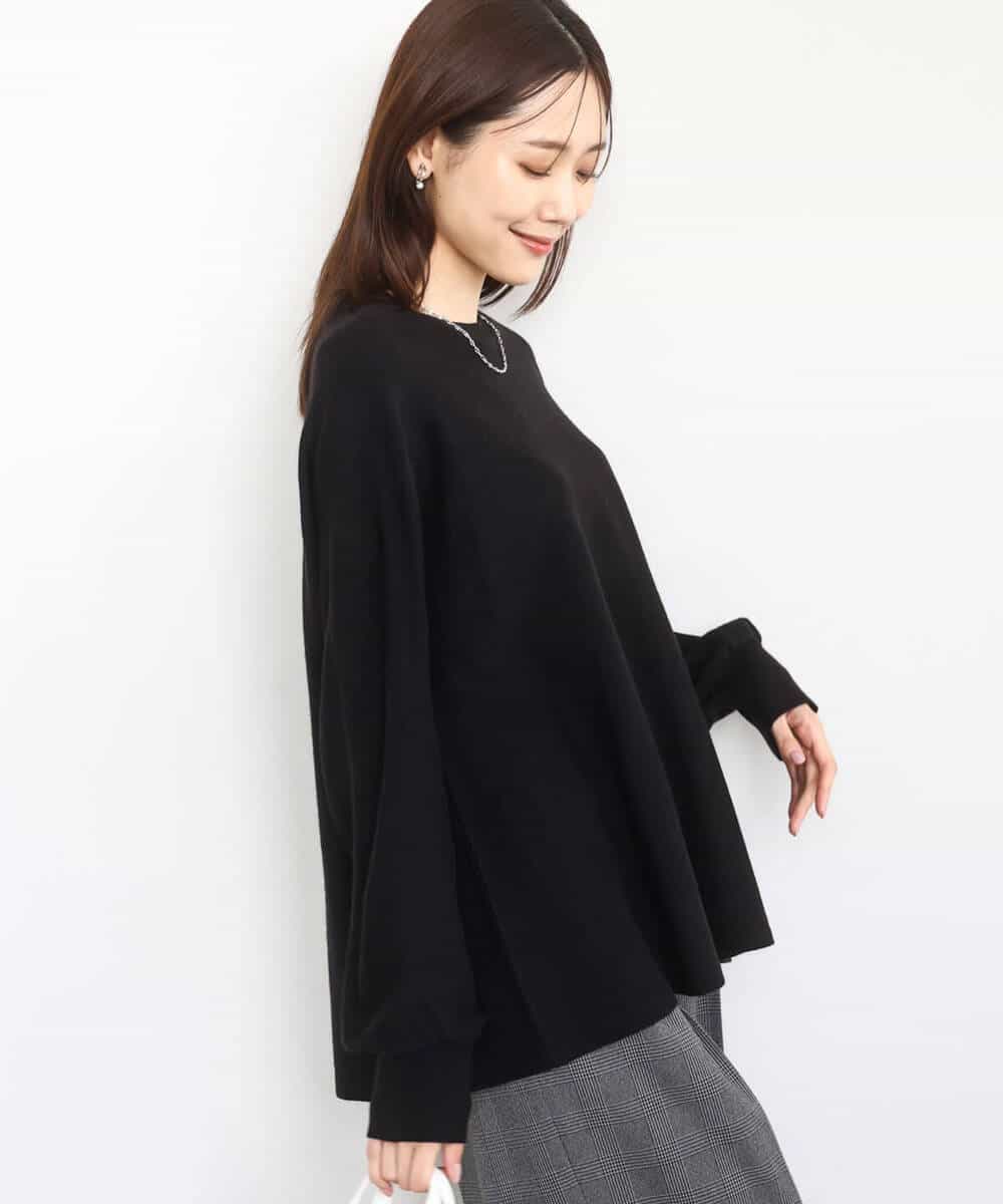 FKFAD40150 MK MICHEL KLEIN(MK ミッシェルクラン) フレアーシルエットチュニックニット/洗える ライトブルー