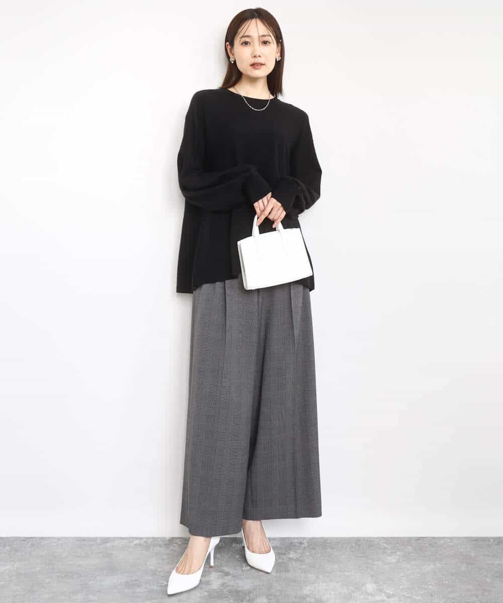 FKFAD40150 MK MICHEL KLEIN(MK ミッシェルクラン) フレアーシルエットチュニックニット/洗える ライトブルー
