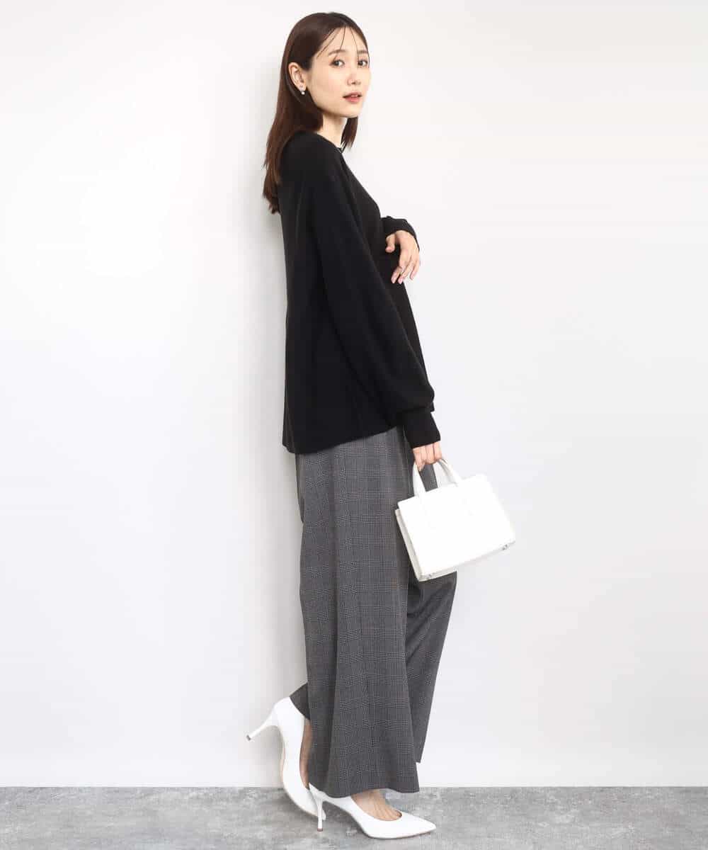FKFAD40150 MK MICHEL KLEIN(MK ミッシェルクラン) フレアーシルエットチュニックニット/洗える ライトブルー