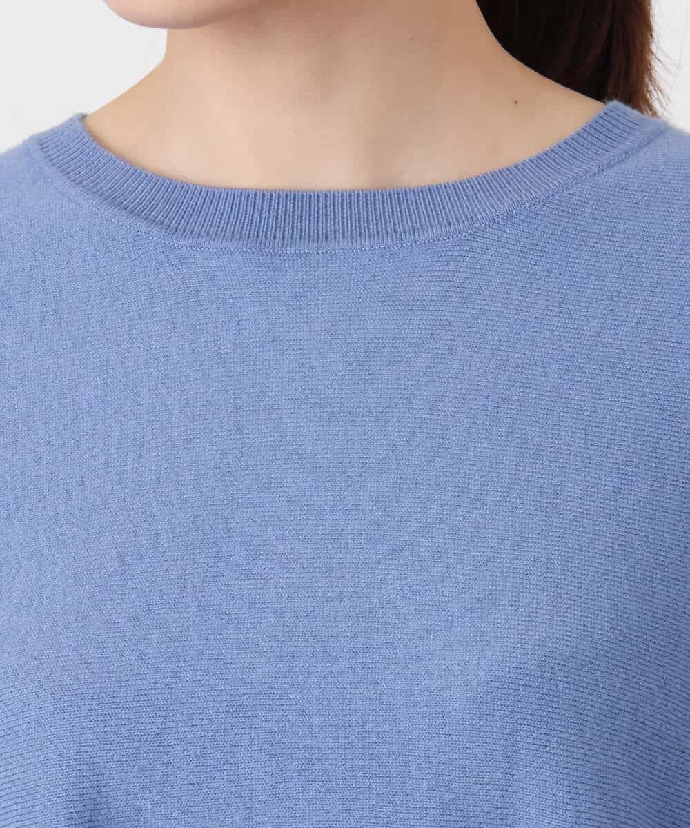 FKFAD40150 MK MICHEL KLEIN(MK ミッシェルクラン) フレアーシルエットチュニックニット/洗える ライトブルー