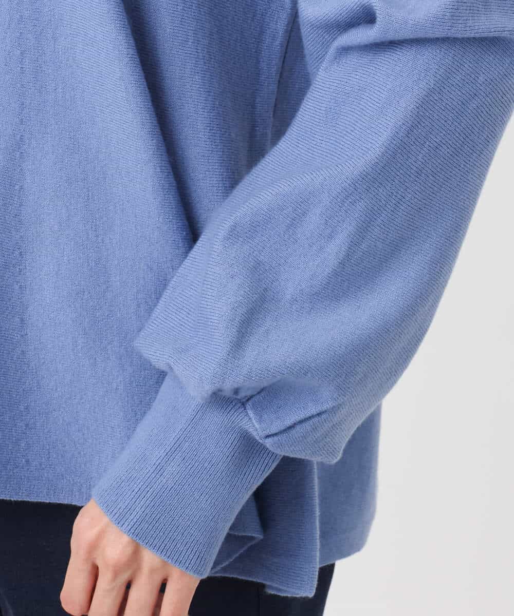 FKFAD40150 MK MICHEL KLEIN(MK ミッシェルクラン) フレアーシルエットチュニックニット/洗える ライトブルー