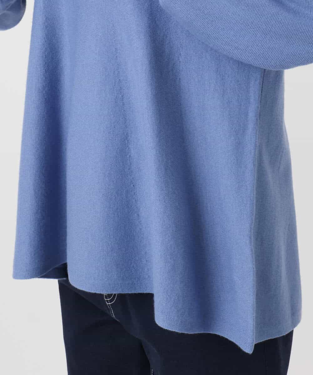 FKFAD40150 MK MICHEL KLEIN(MK ミッシェルクラン) フレアーシルエットチュニックニット/洗える ライトブルー