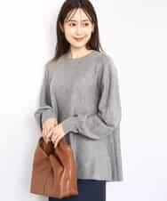 FKFAD40150 MK MICHEL KLEIN(MK ミッシェルクラン) フレアーシルエットチュニックニット/洗える グレー