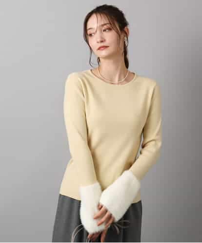 FKFAD41140 MK MICHEL KLEIN フェザー切替えコンパクトリブニット/洗える