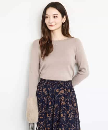 FKFAD41140 MK MICHEL KLEIN フェザー切替えコンパクトリブニット/洗える
