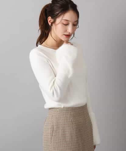 FKFAD41140 MK MICHEL KLEIN フェザー切替えコンパクトリブニット/洗える