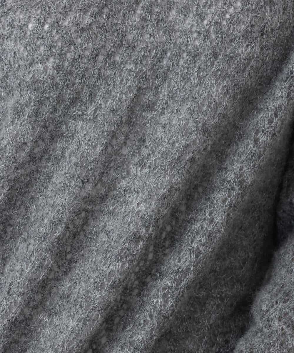 FKFAD42160 MK MICHEL KLEIN(MK ミッシェルクラン) 透かし編みニットフーディープルオーバー/洗える パープル