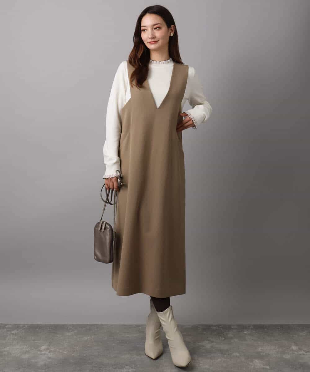 FKFAD43130 MK MICHEL KLEIN(MK ミッシェルクラン) ミニフリルデザインニット/洗える ラベンダー
