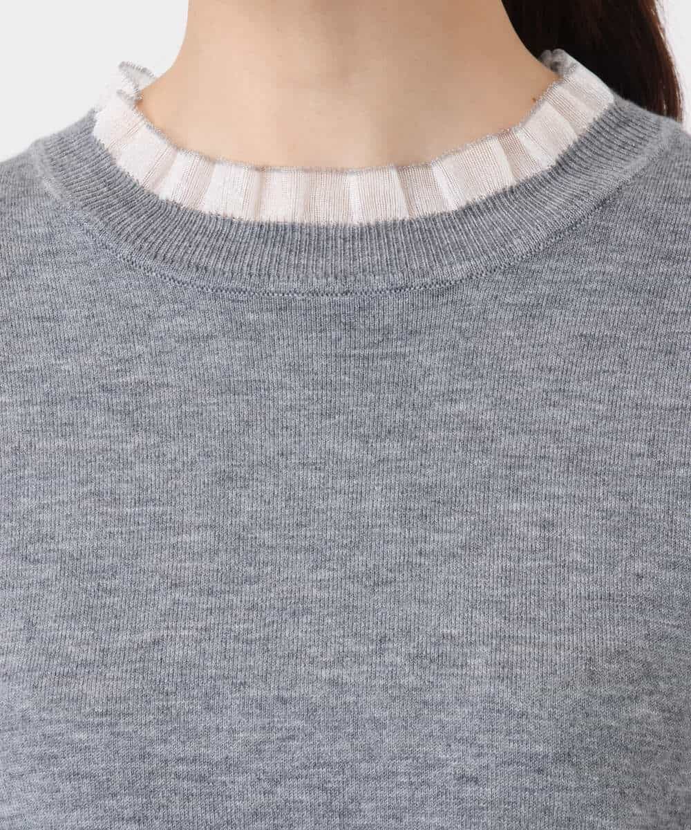 FKFAD43130 MK MICHEL KLEIN(MK ミッシェルクラン) ミニフリルデザインニット/洗える ラベンダー