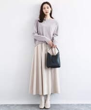 FKFAD45120 MK MICHEL KLEIN(MK ミッシェルクラン) モールヤーンボートネックニット/洗える マスタード