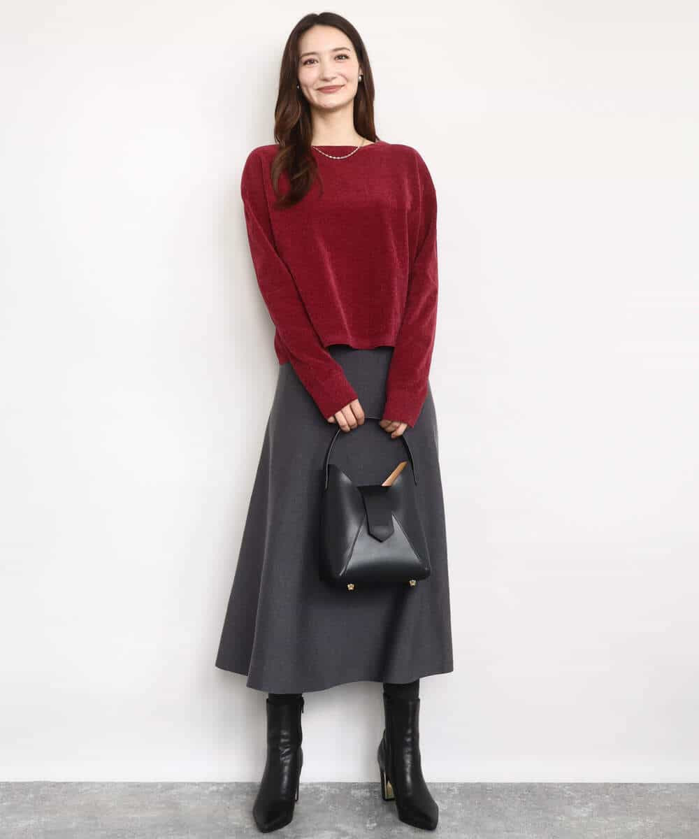 FKFAD45120 MK MICHEL KLEIN(MK ミッシェルクラン) モールヤーンボートネックニット/洗える マスタード