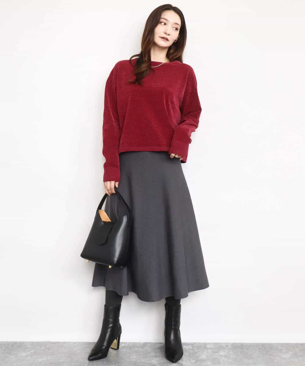 FKFAD45120 MK MICHEL KLEIN(MK ミッシェルクラン) モールヤーンボートネックニット/洗える マスタード