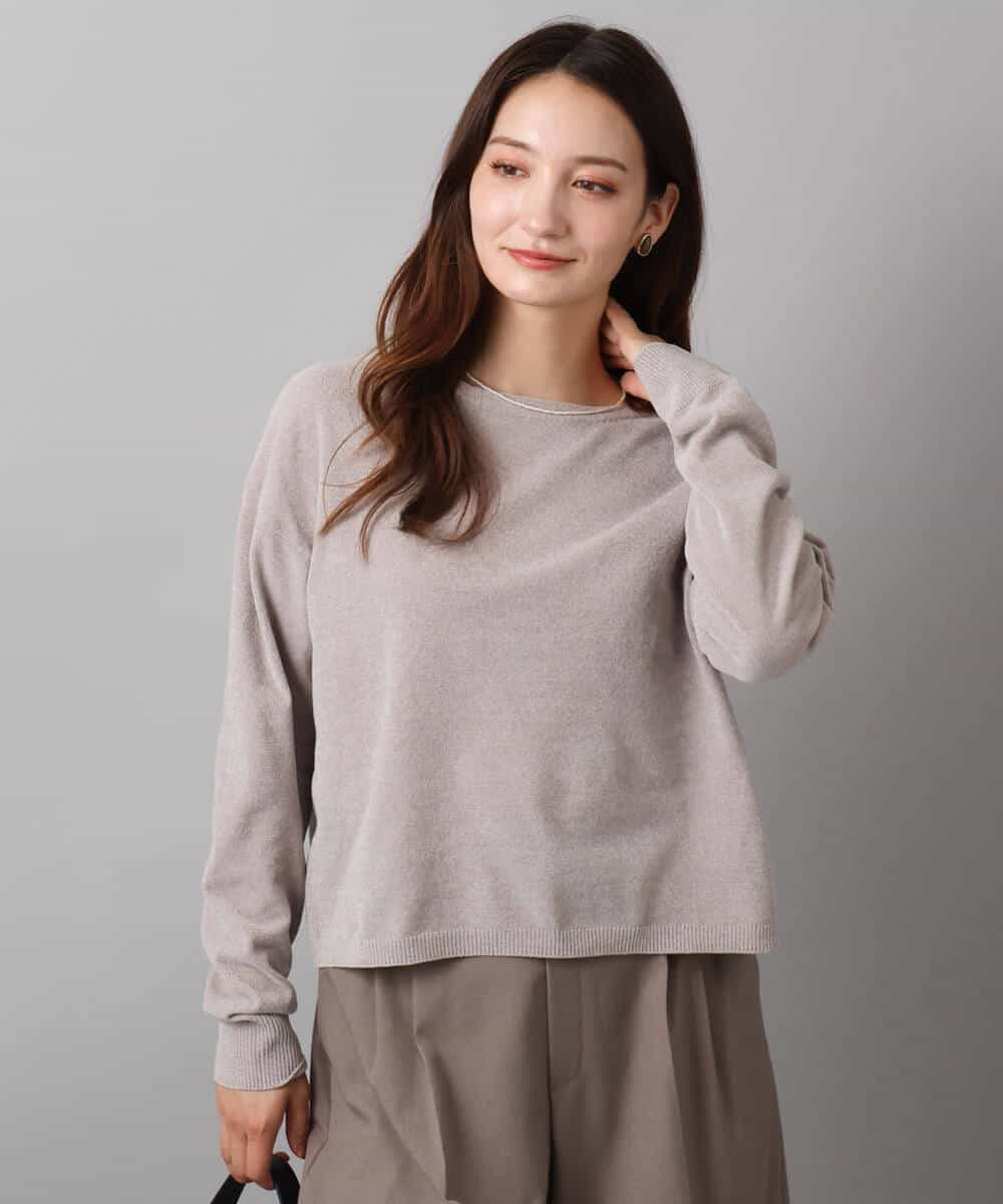 FKFAD45120 MK MICHEL KLEIN(MK ミッシェルクラン) モールヤーンボートネックニット/洗える マスタード
