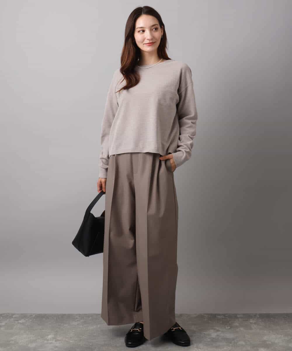 FKFAD45120 MK MICHEL KLEIN(MK ミッシェルクラン) モールヤーンボートネックニット/洗える マスタード