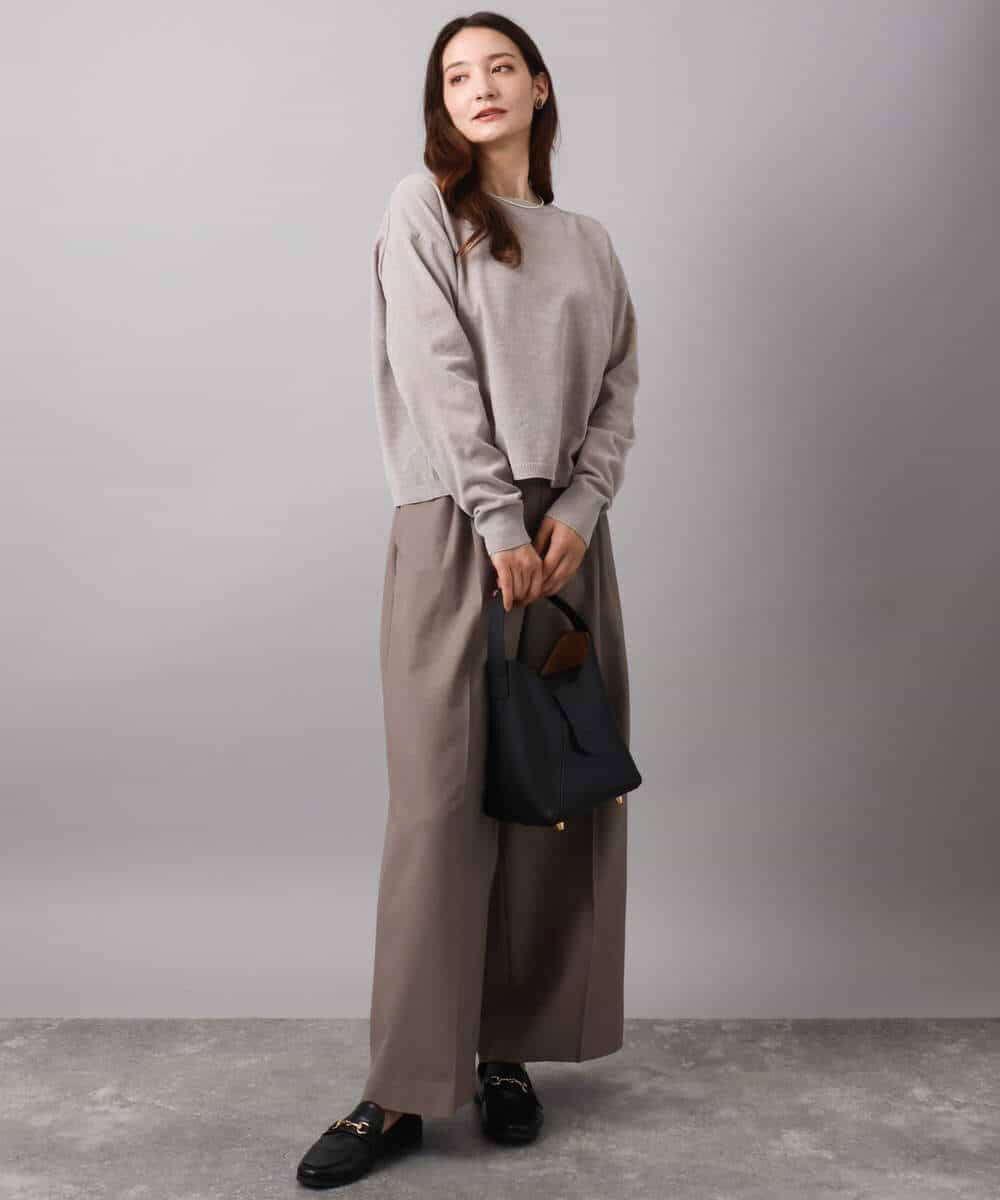 FKFAD45120 MK MICHEL KLEIN(MK ミッシェルクラン) モールヤーンボートネックニット/洗える マスタード