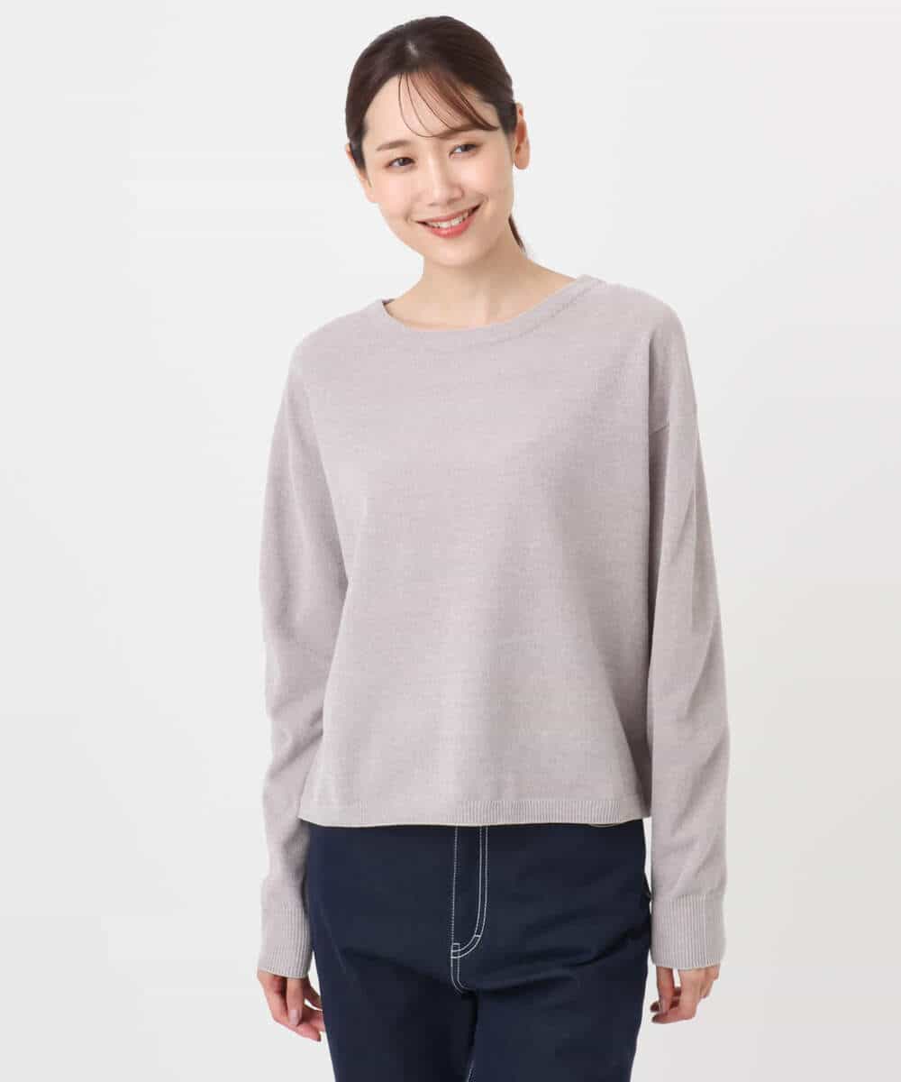 FKFAD45120 MK MICHEL KLEIN(MK ミッシェルクラン) モールヤーンボートネックニット/洗える マスタード