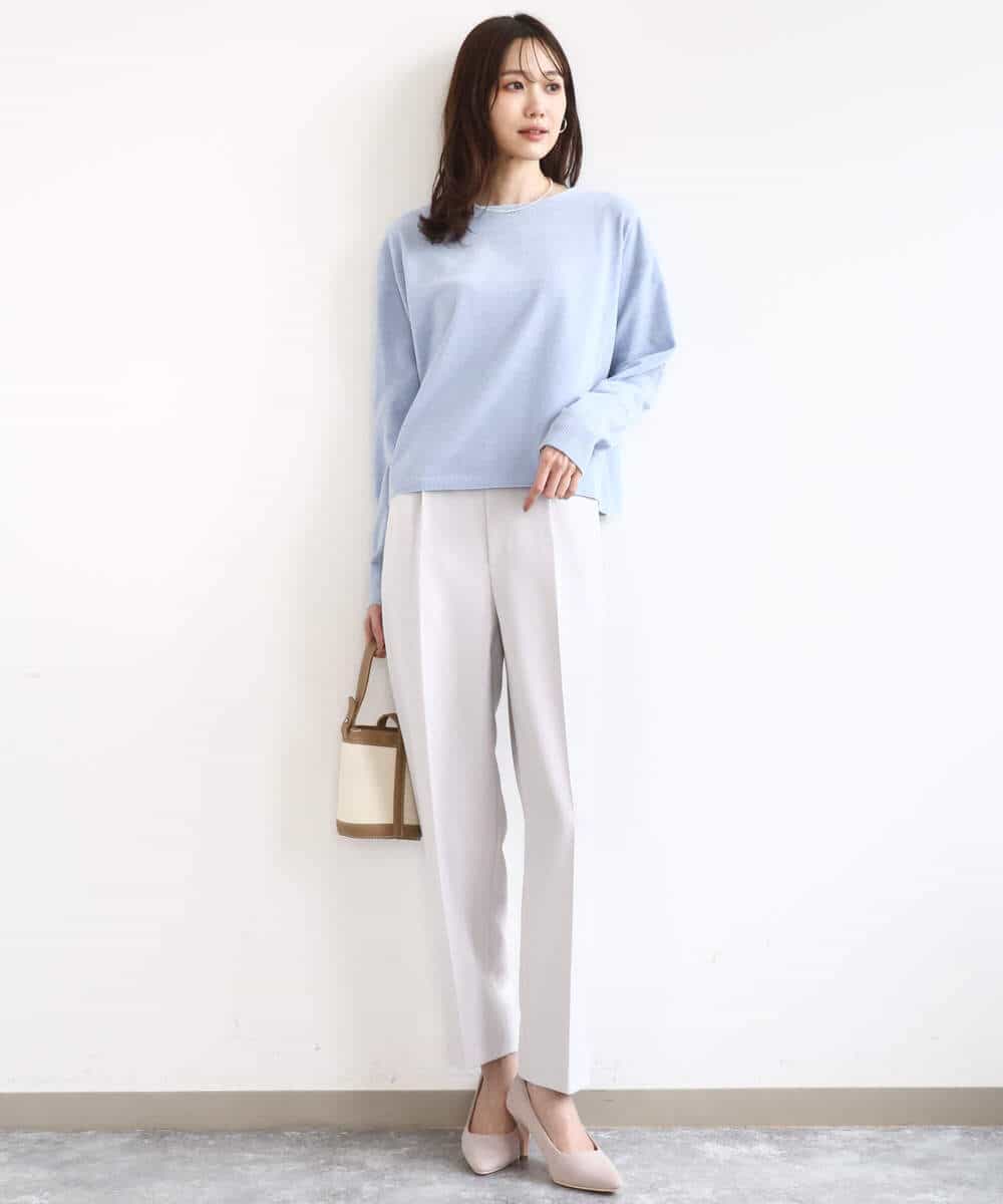 FKFAD45120 MK MICHEL KLEIN(MK ミッシェルクラン) モールヤーンボートネックニット/洗える マスタード