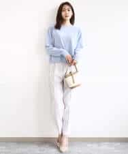 FKFAD45120 MK MICHEL KLEIN(MK ミッシェルクラン) モールヤーンボートネックニット/洗える マスタード