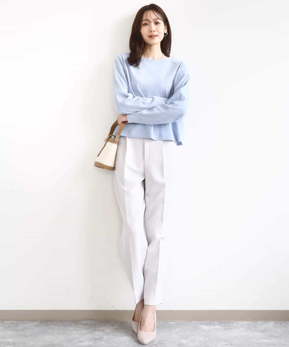 FKFAD45120 MK MICHEL KLEIN(MK ミッシェルクラン) モールヤーンボートネックニット/洗える マスタード