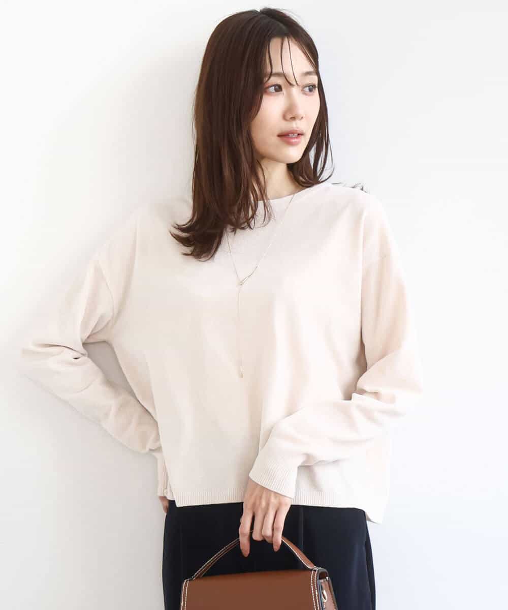 FKFAD45120 MK MICHEL KLEIN(MK ミッシェルクラン) モールヤーンボートネックニット/洗える マスタード