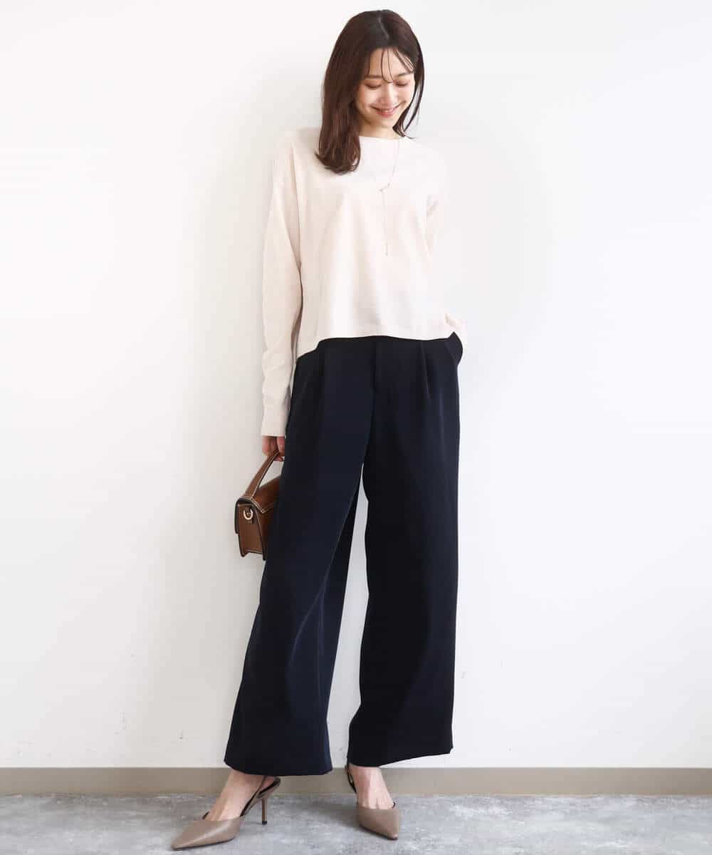 FKFAD45120 MK MICHEL KLEIN(MK ミッシェルクラン) モールヤーンボートネックニット/洗える マスタード