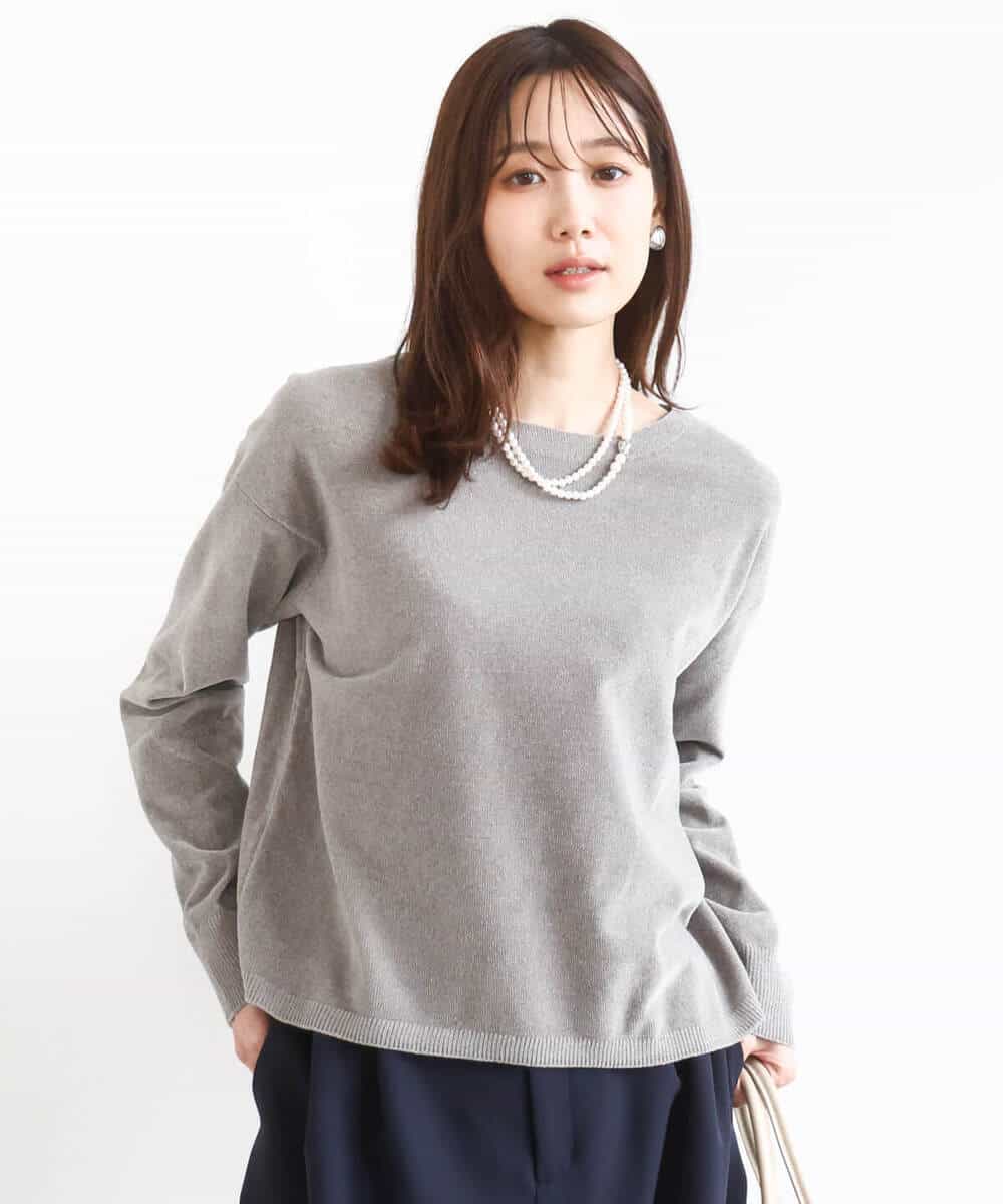 FKFAD45120 MK MICHEL KLEIN(MK ミッシェルクラン) モールヤーンボートネックニット/洗える マスタード