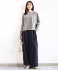 FKFAD45120 MK MICHEL KLEIN(MK ミッシェルクラン) モールヤーンボートネックニット/洗える マスタード