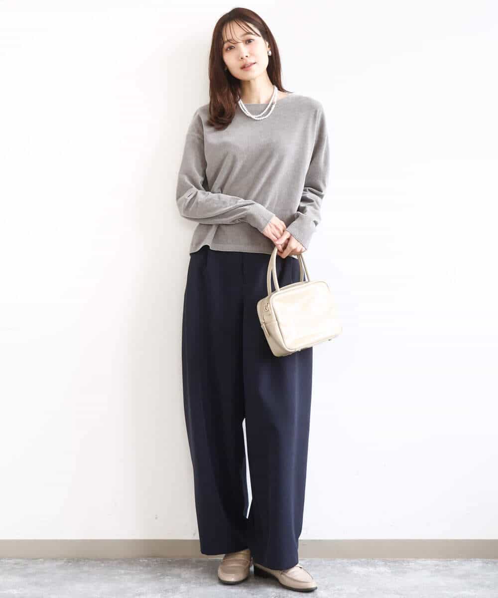 FKFAD45120 MK MICHEL KLEIN(MK ミッシェルクラン) モールヤーンボートネックニット/洗える マスタード