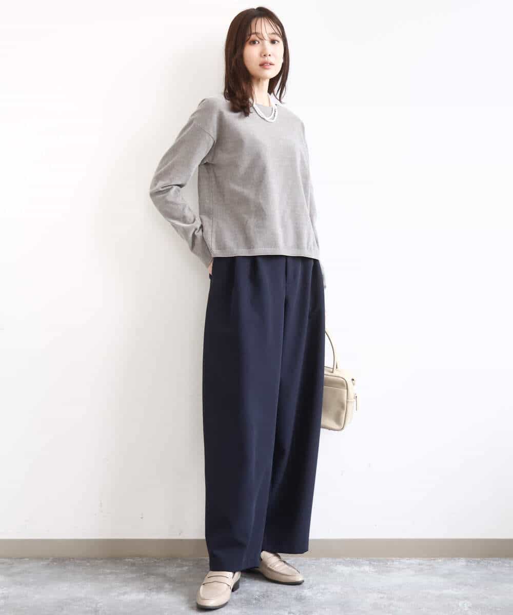 FKFAD45120 MK MICHEL KLEIN(MK ミッシェルクラン) モールヤーンボートネックニット/洗える マスタード