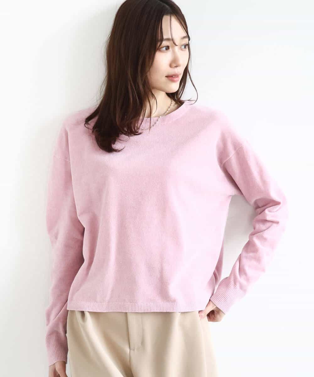 FKFAD45120 MK MICHEL KLEIN(MK ミッシェルクラン) モールヤーンボートネックニット/洗える マスタード