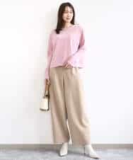 FKFAD45120 MK MICHEL KLEIN(MK ミッシェルクラン) モールヤーンボートネックニット/洗える マスタード