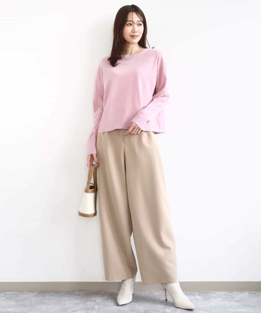 FKFAD45120 MK MICHEL KLEIN(MK ミッシェルクラン) モールヤーンボートネックニット/洗える マスタード