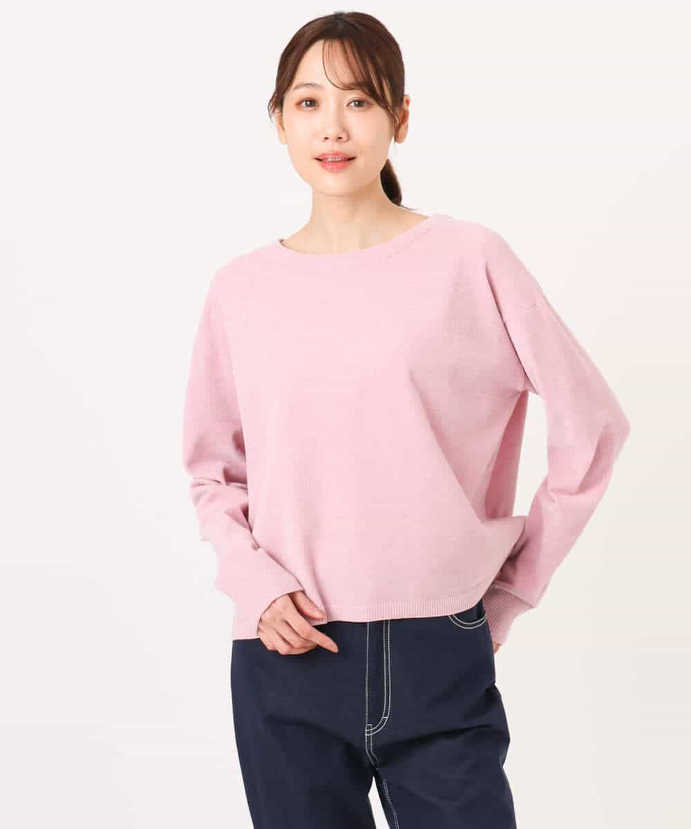 FKFAD45120 MK MICHEL KLEIN(MK ミッシェルクラン) モールヤーンボートネックニット/洗える マスタード