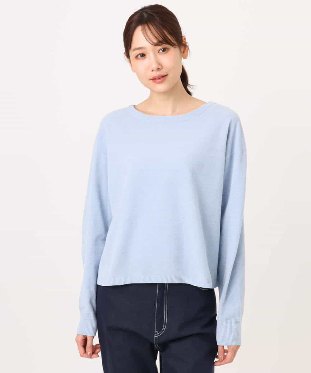 FKFAD45120 MK MICHEL KLEIN(MK ミッシェルクラン) モールヤーンボートネックニット/洗える マスタード