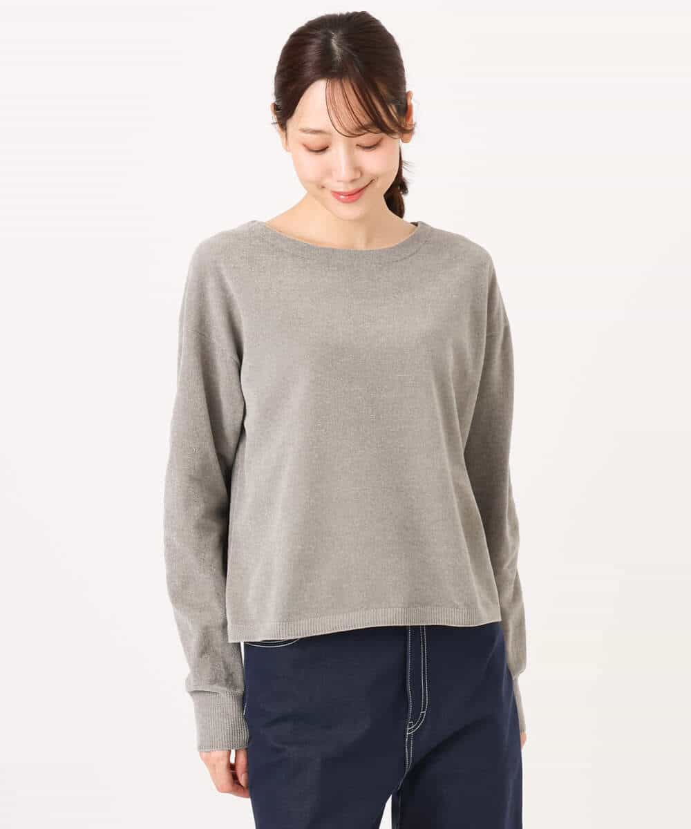 FKFAD45120 MK MICHEL KLEIN(MK ミッシェルクラン) モールヤーンボートネックニット/洗える マスタード